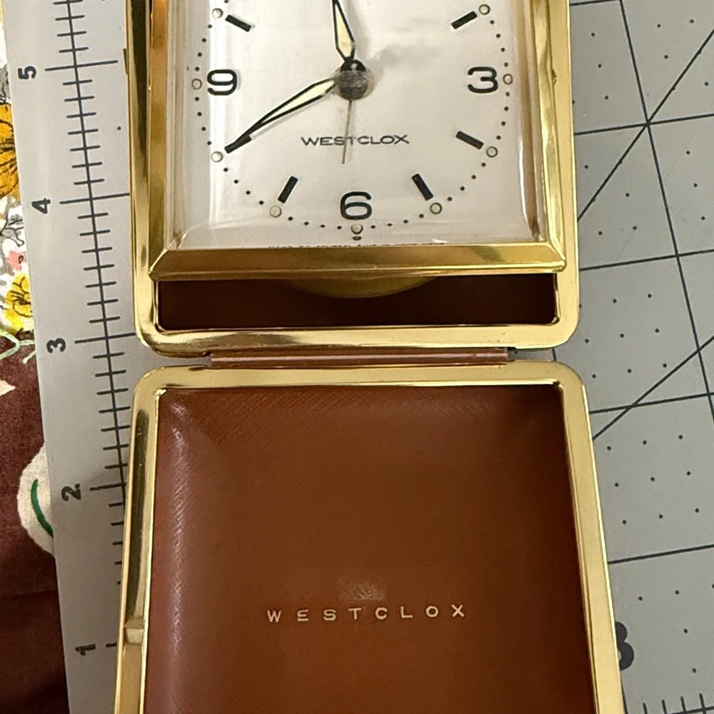Vintage Westclox Travel Alarm Clock – Brown Case, Wind-Up, Made in Hong Kong